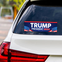 Trump 2024 Sticker Vinyl Decal - Trump 2024, Donald Trump For President 2024, Take America Back Bumper Sticker Decal - 10" x 3"