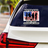 Biden Harris 2024 Sticker Vinyl Decal, Biden for President 2024 Vinyl Sticker, Veterans are Not Suckers Or Losers Bumper Sticker - 6" x 4.5"