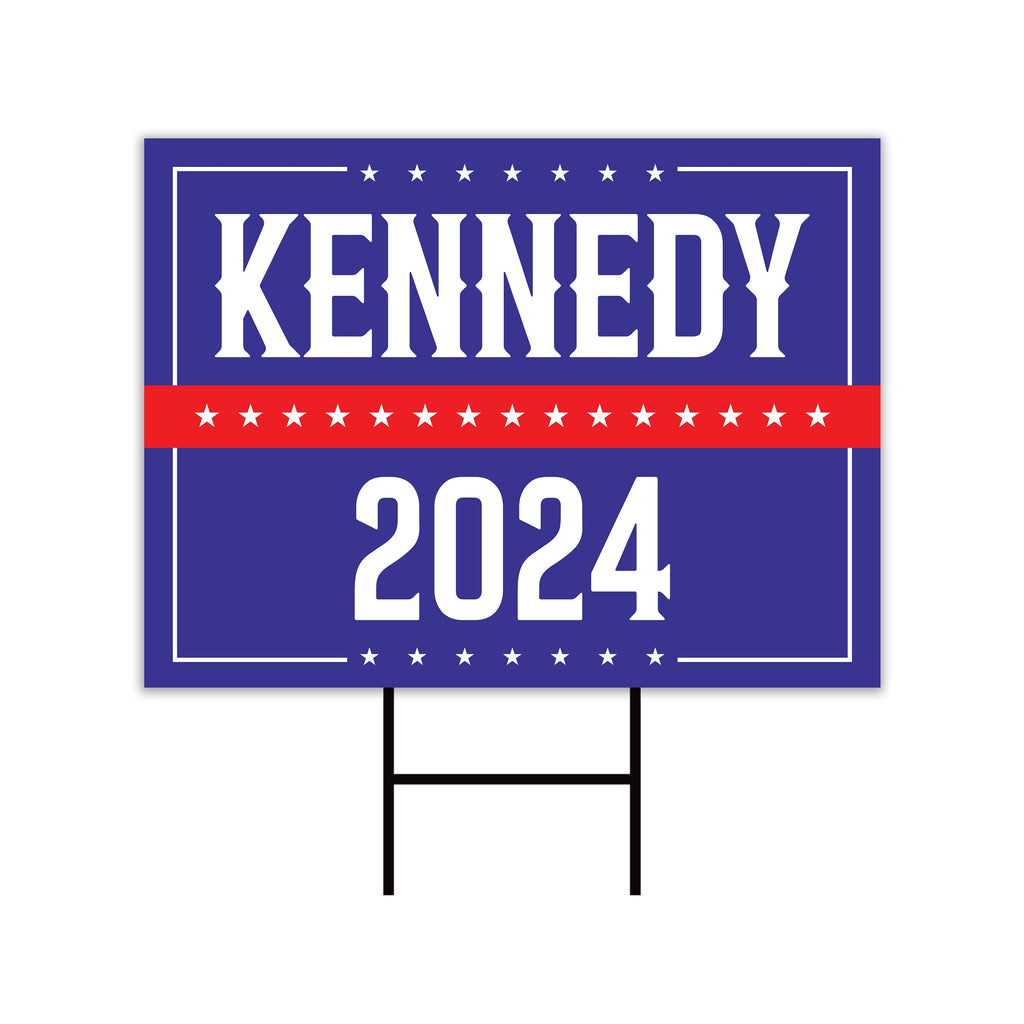 Kennedy 2024 Yard Sign - Coroplast Robert F. Kennedy Jr. For President 2024 Lawn Sign, Election 2024 RFK Jr. Yard Sign with Metal H-Stake