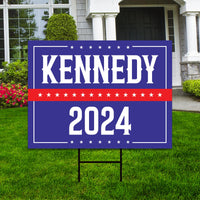 Kennedy 2024 Yard Sign - Coroplast Robert F. Kennedy Jr. For President 2024 Lawn Sign, Election 2024 RFK Jr. Yard Sign with Metal H-Stake