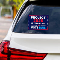 Stop Project 2025 Sticker Vinyl Decal, Vote Democrat Vinyl Sticker, 2024 Election, Vote Blue Save Democracy Bumper Sticker, 6" x 4.5"