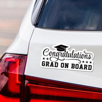 Congratulations Grad Car Magnet - Graduate on Board Vichele Magnet -  Congratulations Grad on Board Decorate Your Car for Graduation