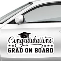 Congratulations Grad Car Magnet - Graduate on Board Vichele Magnet -  Congratulations Grad on Board Decorate Your Car for Graduation