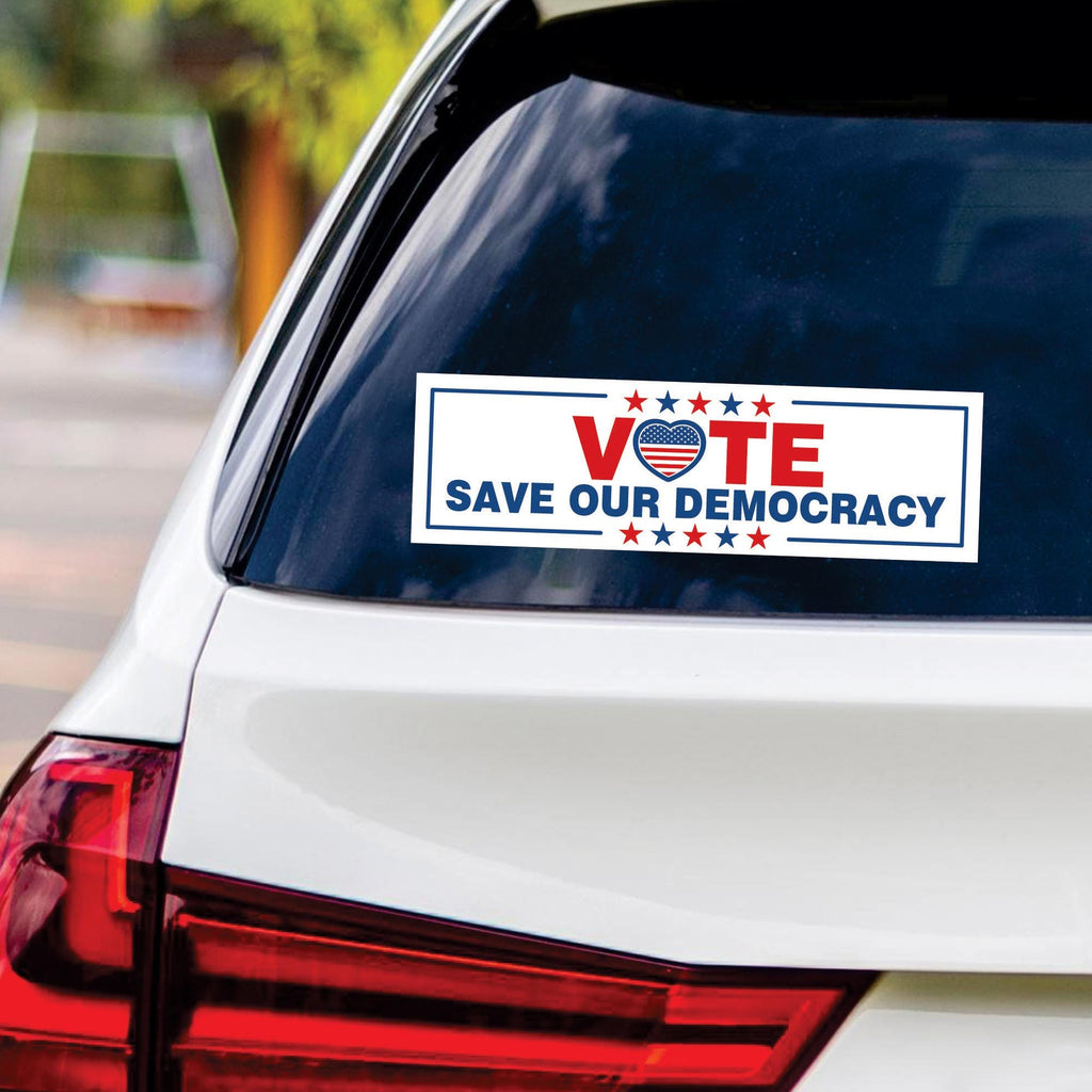 Vote Blue Save Democracy Sticker Vinyl Decal, Vote Democrat Vinyl Sticker, 2024 President Election, Vote Blue Bumper Sticker, 10" x 3"