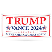 Trump Vance 2024 Banner Sign, 13 Oz Heavy Duty Waterproof Trump For President 2024, Take American Back Vinyl Banner with Metal Grommets