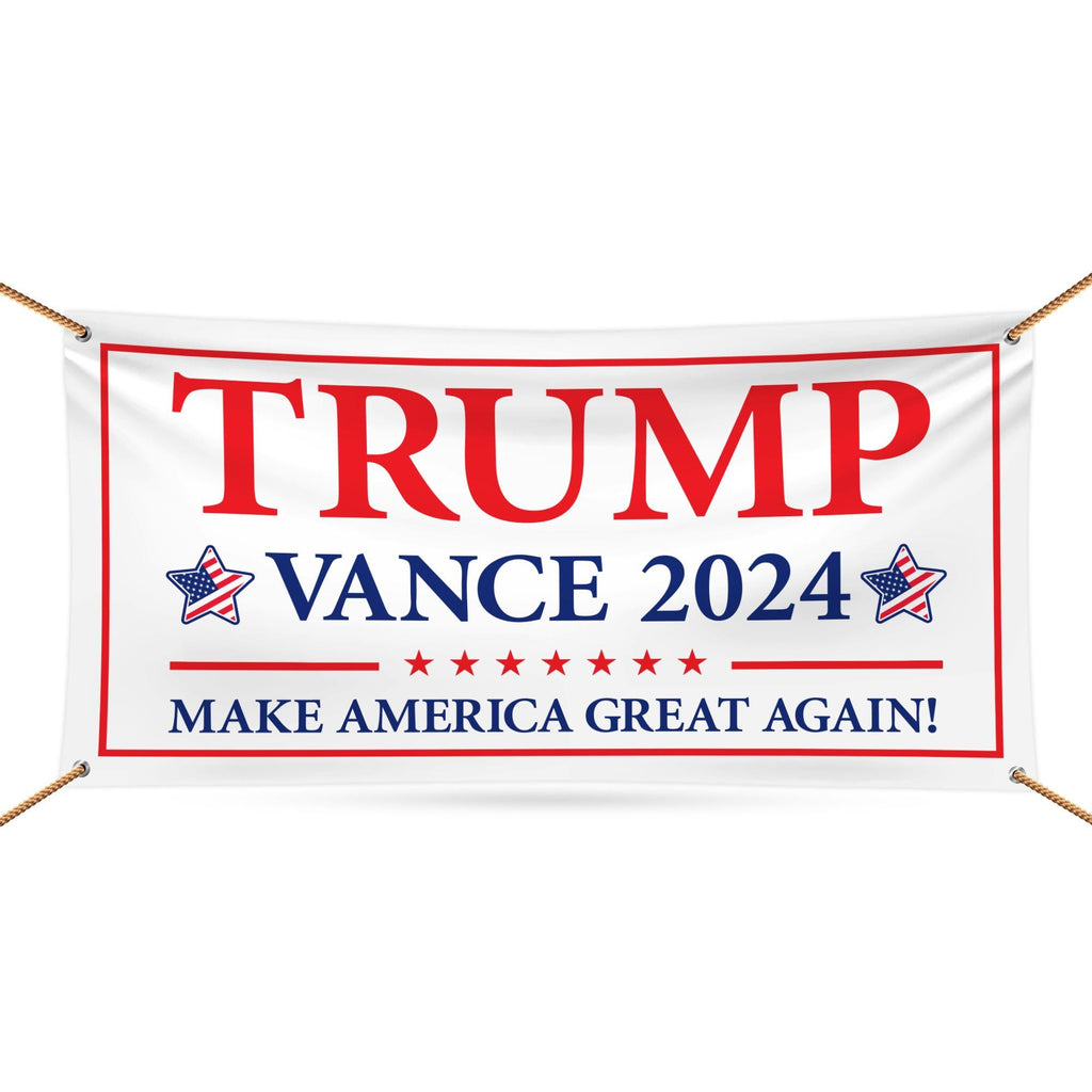 Trump Vance 2024 Banner Sign, 13 Oz Heavy Duty Waterproof Trump For President 2024, Take American Back Vinyl Banner with Metal Grommets