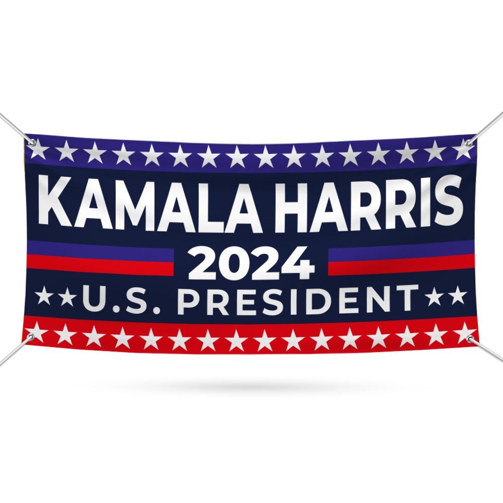 Kamala Harris 2024 Banner Sign, 13 Oz Kamala Harris For President 2024, 2024 President Election Harris Vinyl Banner with Metal Grommets