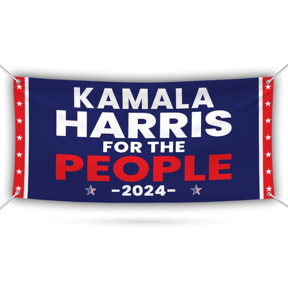 Kamala Harris 2024 Banner Sign, 13 Oz Kamala Harris For President 2024, 2024 President Election Harris Vinyl Banner with Metal Grommets