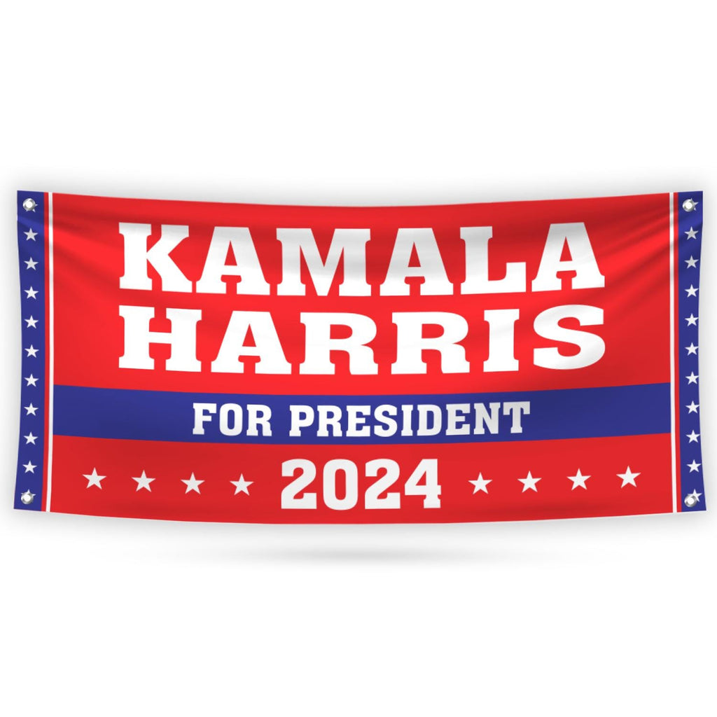 Kamala Harris 2024 Banner Sign, 13 Oz Kamala Harris For President 2024, 2024 President Election Harris Vinyl Banner with Metal Grommets