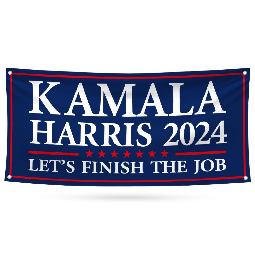 Kamala Harris 2024 Banner Sign, 13 Oz Kamala Harris For President 2024, 2024 President Election Harris Vinyl Banner with Metal Grommets