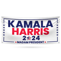 Kamala Harris 2024 Banner Sign, 13 Oz Kamala Harris For President 2024, 2024 President Election Harris Vinyl Banner with Metal Grommets