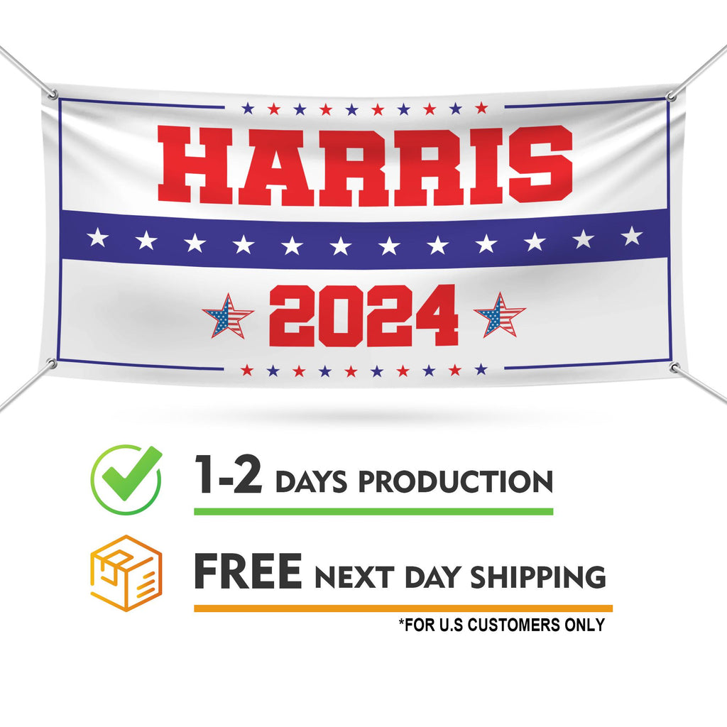 Kamala Harris 2024 Banner Sign, 13 Oz Kamala Harris For President 2024, 2024 President Election Harris Vinyl Banner with Metal Grommets