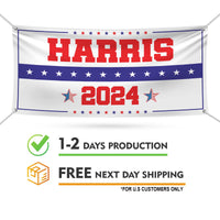 Kamala Harris 2024 Banner Sign, 13 Oz Kamala Harris For President 2024, 2024 President Election Harris Vinyl Banner with Metal Grommets