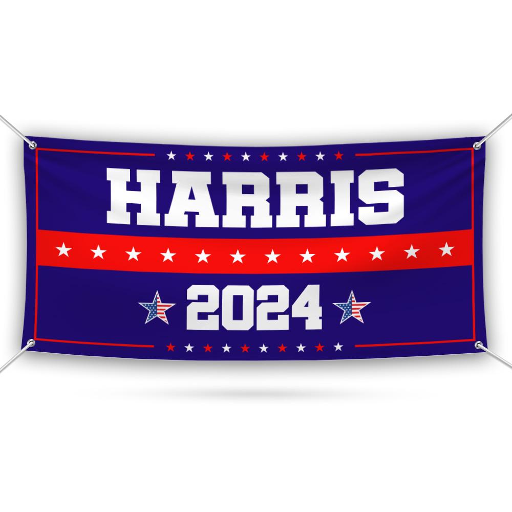 Kamala Harris 2024 Banner Sign, 13 Oz Kamala Harris For President 2024, 2024 President Election Harris Vinyl Banner with Metal Grommets