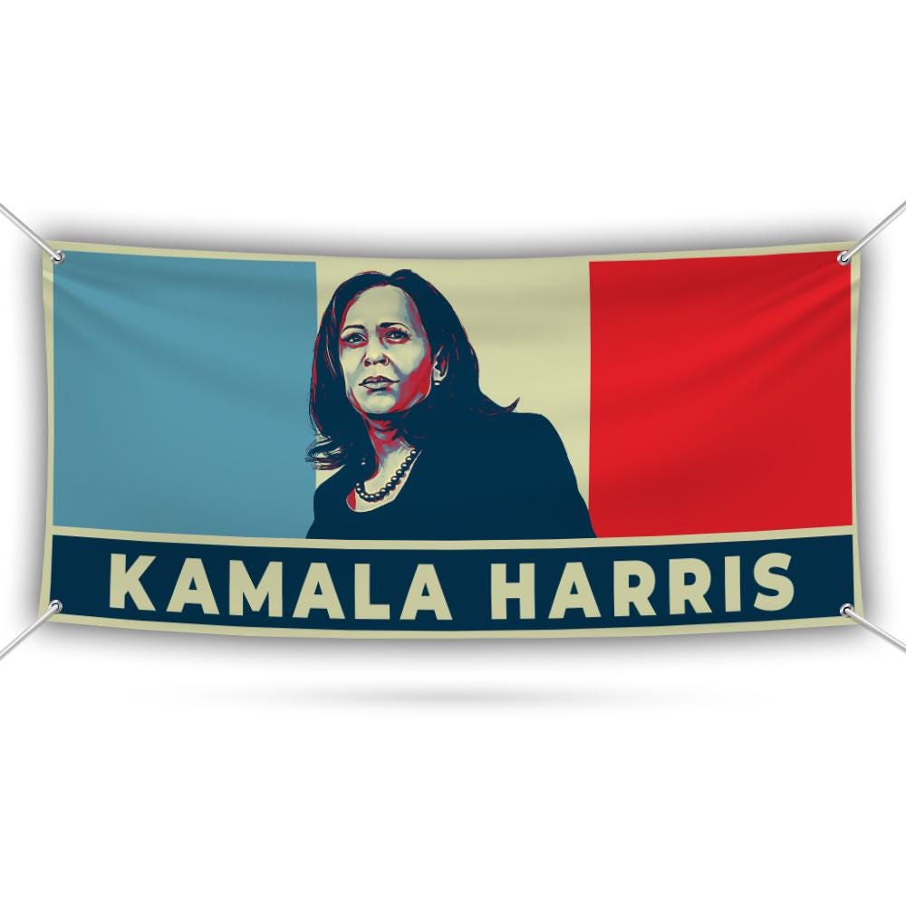 Kamala Harris 2024 Banner Sign, 13 Oz Kamala Harris For President 2024, President Election 2024, Harris Vinyl Banner with Metal Grommets