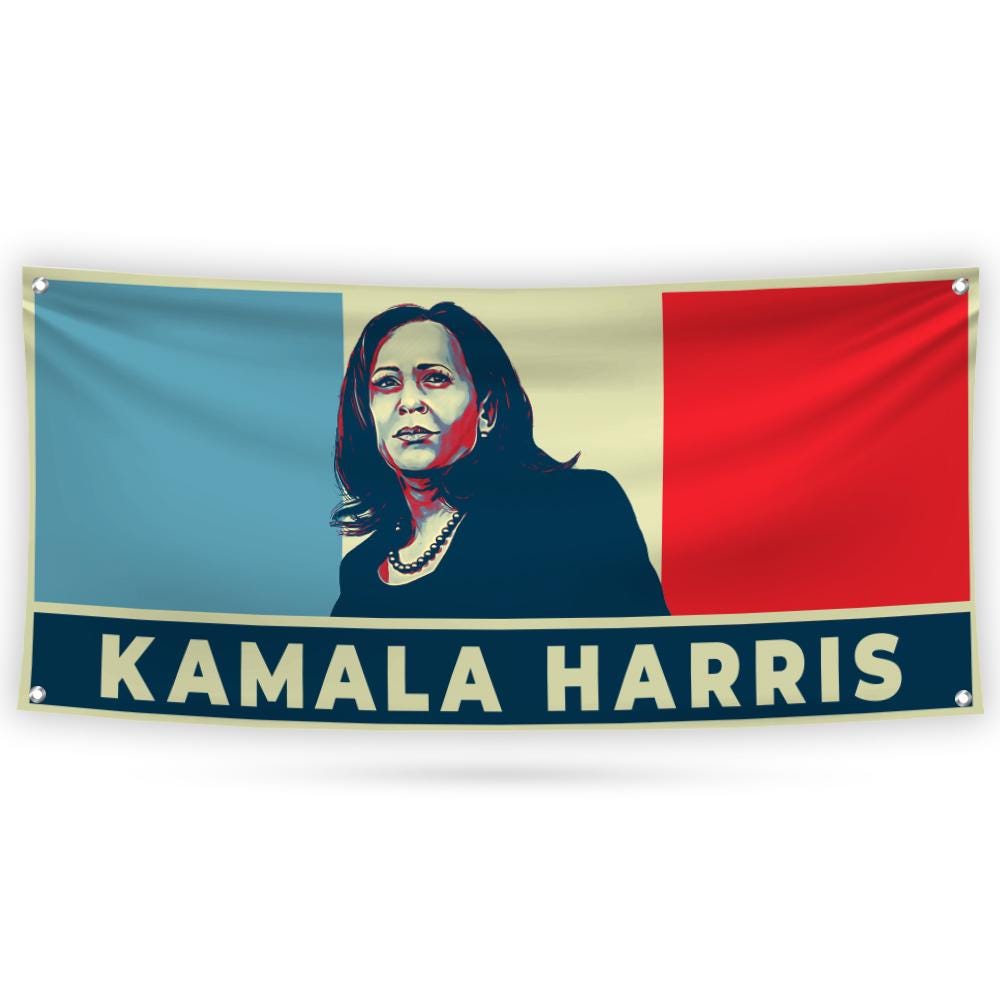 Kamala Harris 2024 Banner Sign, 13 Oz Kamala Harris For President 2024, President Election 2024, Harris Vinyl Banner with Metal Grommets