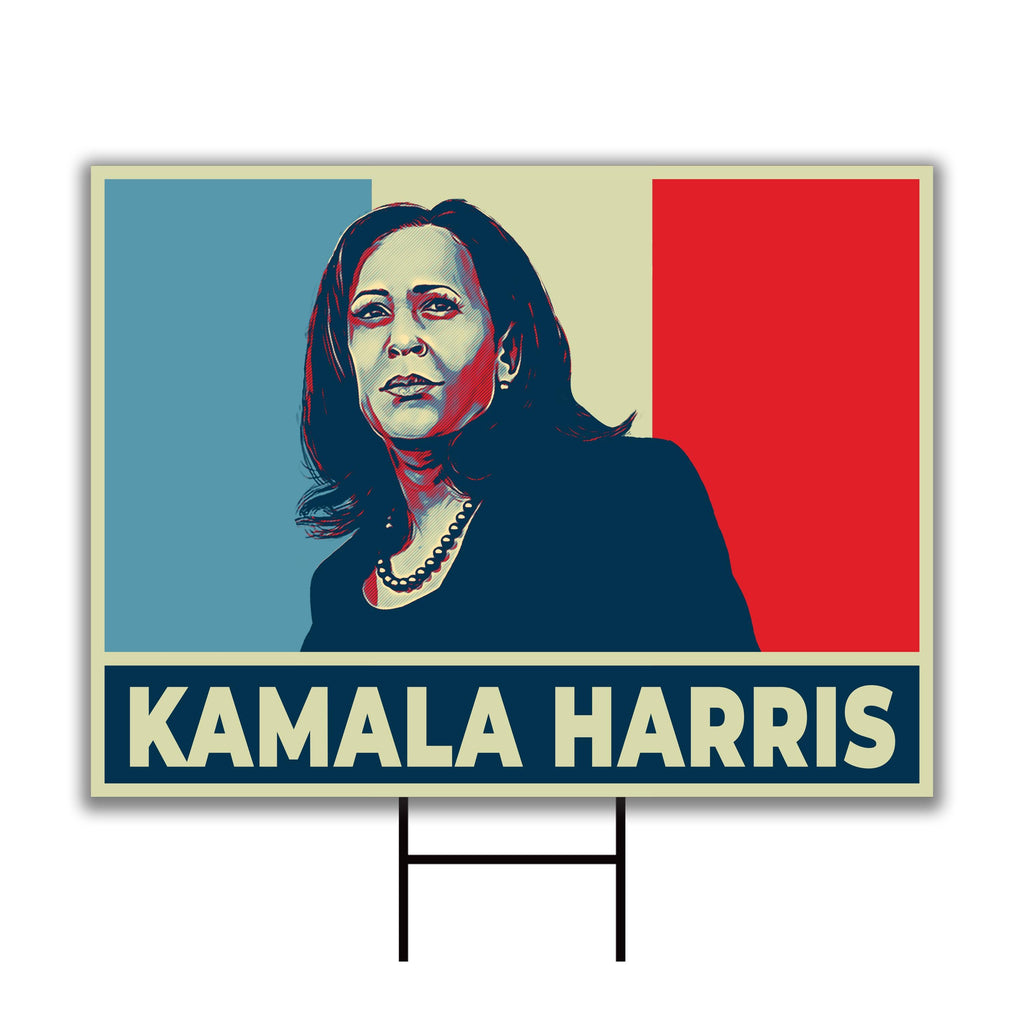 Kamala Harris 2024 Yard Sign - Coroplast Kamala Harris For President 2024 Lawn Sign, 2024 President Election Harris Signs with Metal H-Stake