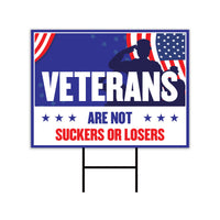 Biden Harris 2024 Yard Sign - Coroplast Veterans are Not Suckers Or Losers Lawn Sign, President Election 2024 Yard Sign with Metal H-Stake