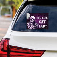 Childless Cat Lady Sticker Vinyl Decal, Harris For President 2024 Vinyl Sticker, Election 2024 Skeleton Halloween Bumper Sticker - 6" x 4.5"