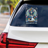 Childless Cat Lady Sticker Vinyl Decal, Kamala Harris 2024 Sticker, Election 2024 Skeleton Halloween Tarot Card Bumper Sticker - 6" x 4.5"