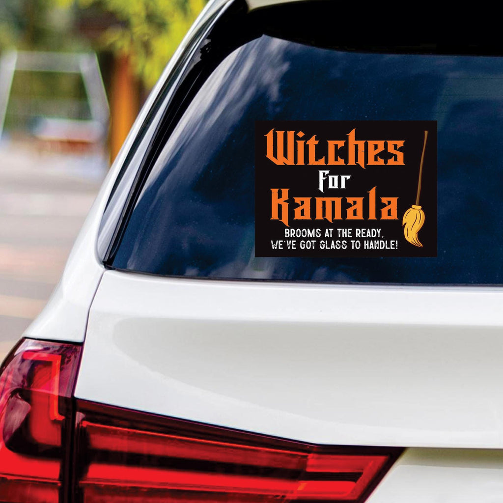 Witches for Kamala Sticker Vinyl Decal, Harris For President 2024 Vinyl Sticker, Election 2024, Halloween Witch Bumper Sticker - 6" x 4.5"