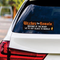 Witches for Kamala Sticker Vinyl Decal, Harris For President 2024 Vinyl Sticker, Election 2024, Halloween Witch Bumper Sticker - 10" x 3"