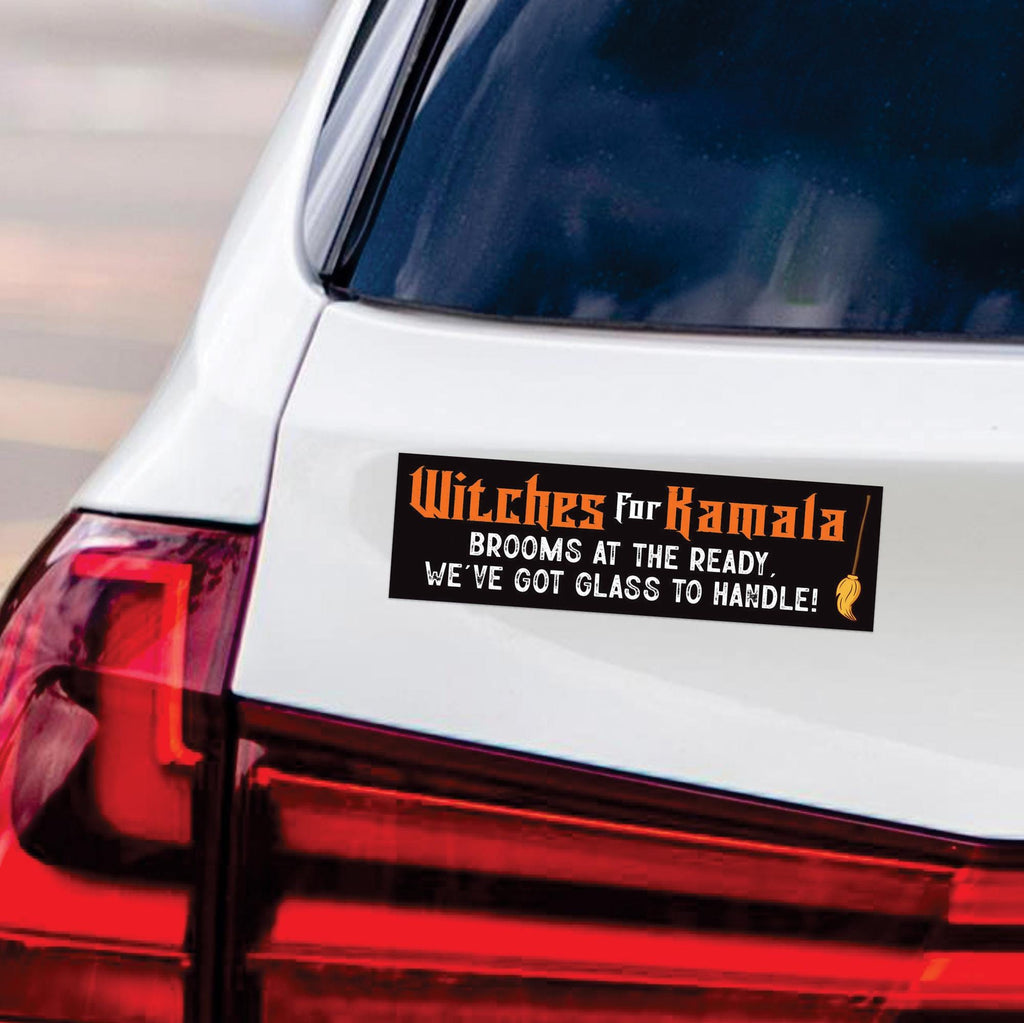 Witches for Kamala Car Magnet, Harris For President 2024 Vehicle Magnet, I'm With Her, Halloween Witch, Madam President Magnet, 10" x 3"