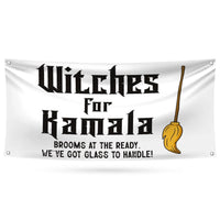 Witches for Kamala Banner Sign, 13 Oz  Harris For President 2024, Halloween Witch, Election 2024, Feminist Vinyl Banner with Metal Grommets