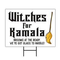 Witches for Kamala Yard Sign - Coroplast Harris For President 2024 Lawn Sign, Gothic Election 2024, Halloween Witch Signs with Metal H-Stake