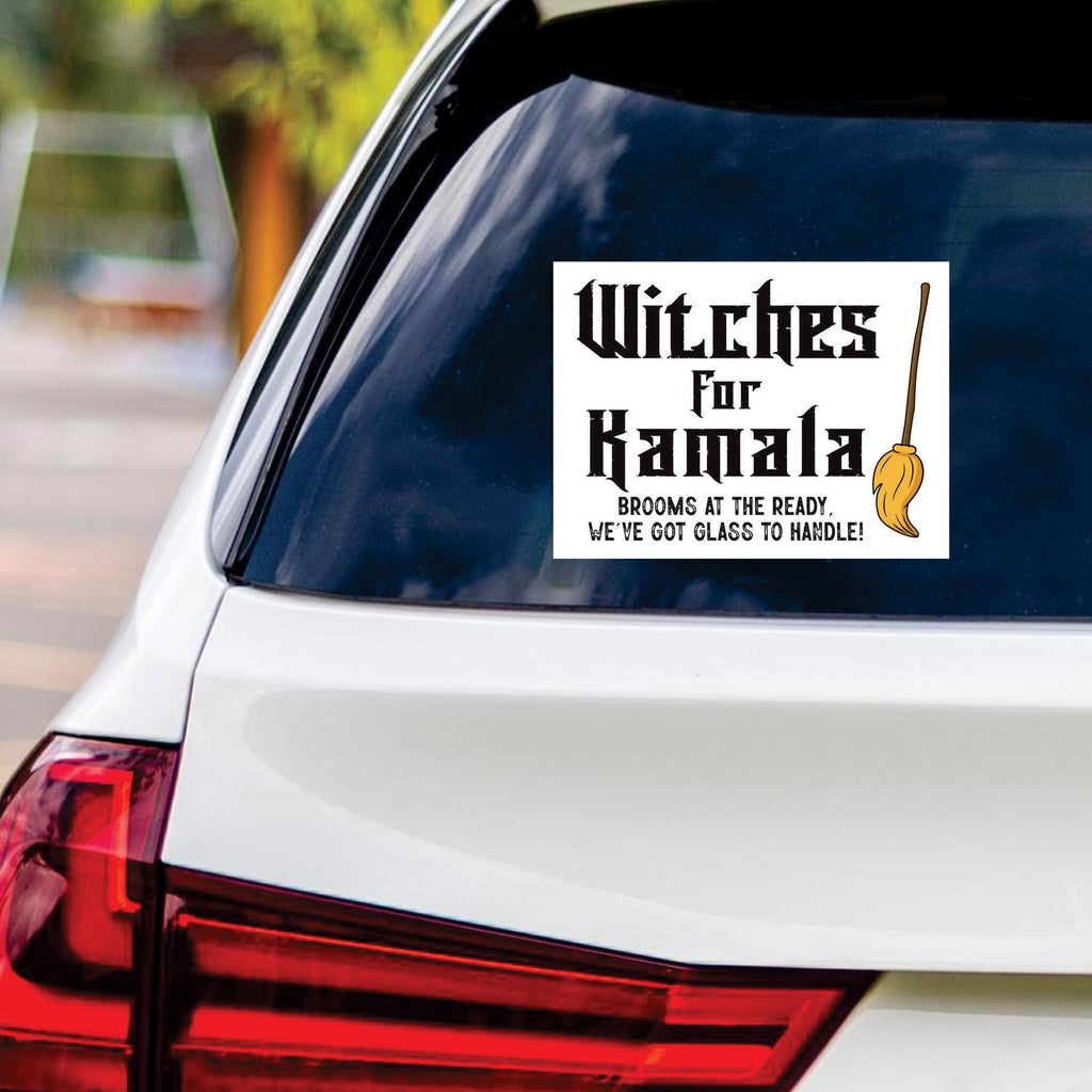 Witches for Kamala Sticker Vinyl Decal, Harris For President 2024 Vinyl Sticker, Election 2024, Halloween Witch Bumper Sticker - 6" x 4.5"