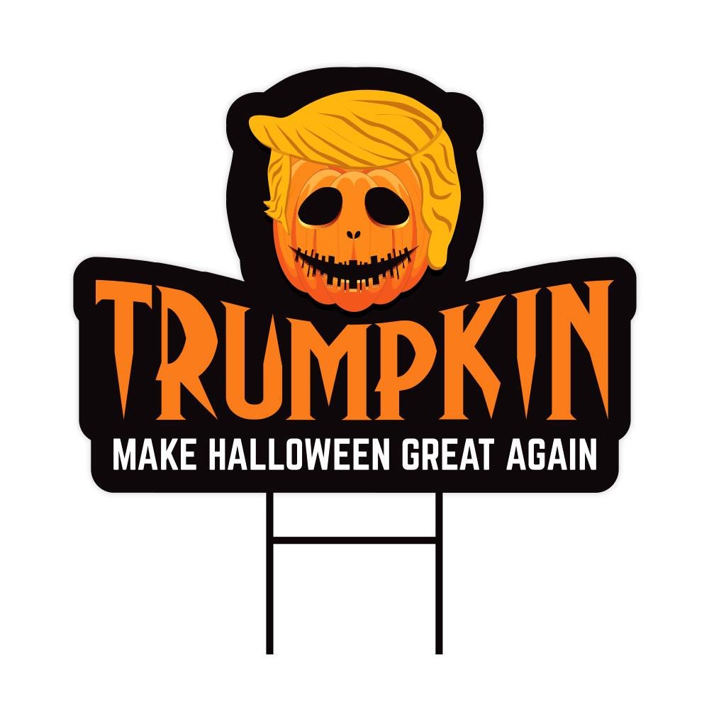 Halloween Trumpkin Yard Sign - Coroplast Make Halloween Great Again, Trump Vance 2024, Donald Trump  Halloween Yard Sign with Metal H-Stake