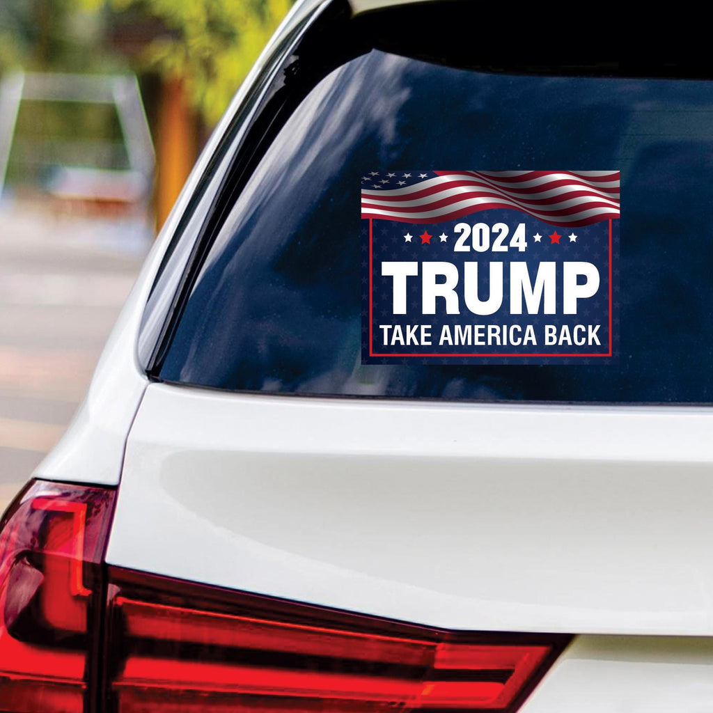 Trump 2024 Sticker Vinyl Decal - Trump 2024, Donald Trump For President 2024, Take America Back Bumper Sticker Decal - 6" x 4.5"