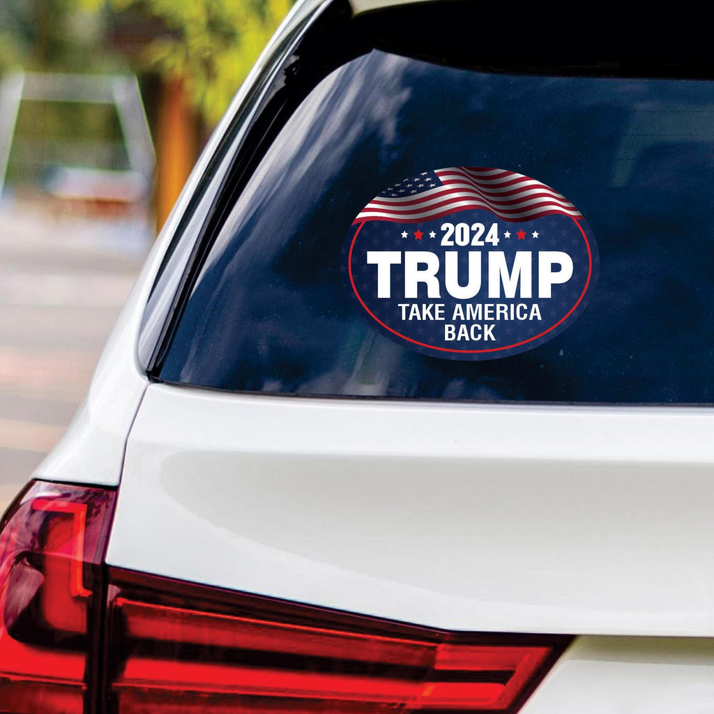 Trump 2024 Sticker Vinyl Decal - Trump 2024, Donald Trump For President 2024, Take America Back Bumper Sticker Decal - 6" x 4.5"