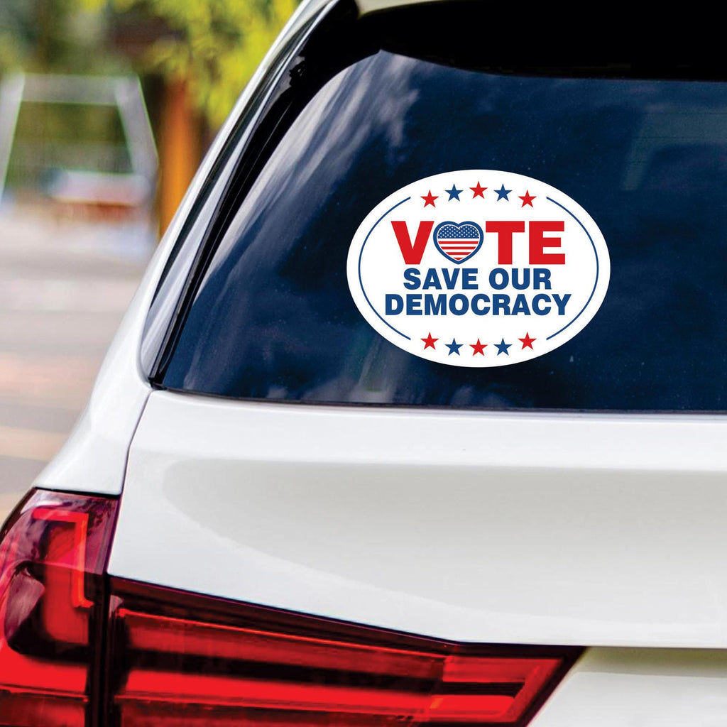 Vote Blue Save Democracy Sticker Vinyl Decal, Vote Democrat Vinyl Sticker, 2024 President Election, Vote Blue Bumper Sticker, 6" x 4.5"