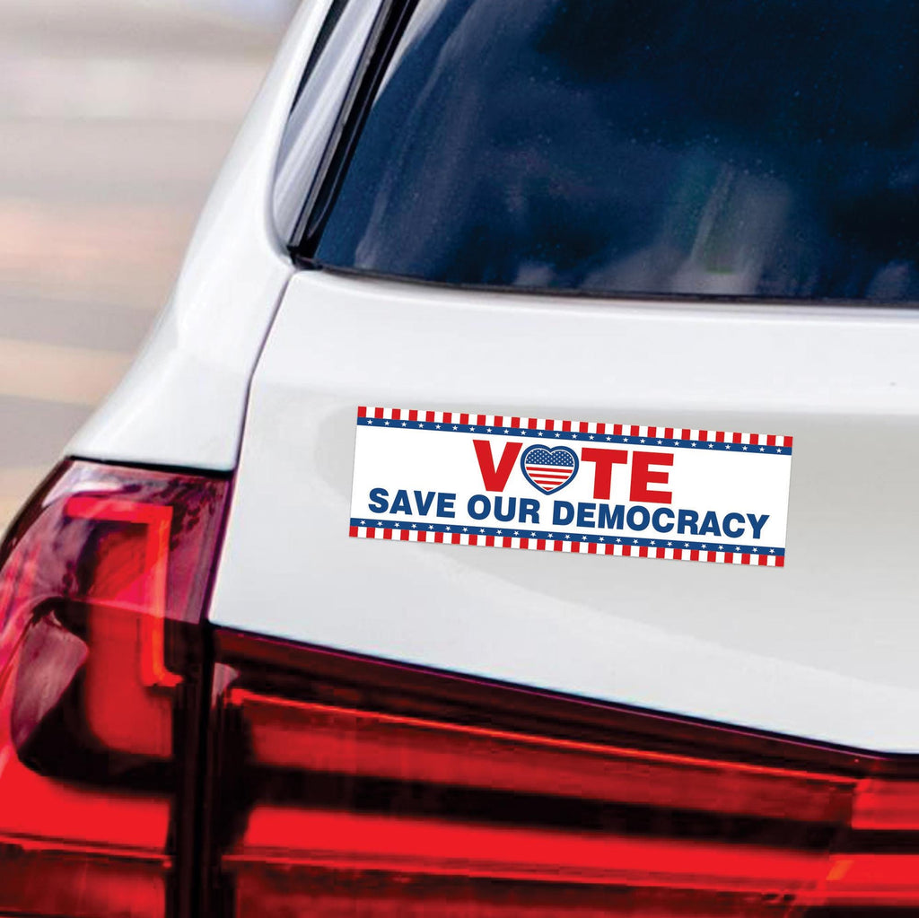 Vote Blue Save Democracy Car Magnet, Vote Democrat 2024 Vehicle Magnet, 2024 President Election Bumper, Save Democracy Magnet, 10" x 3"