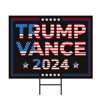 Trump Vance 2024 Yard Sign - Coroplast American Flag Donald Trump For President 2024, Take America Back Yard Sign with Metal H-Stake