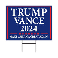 Trump Vance 2024 Yard Sign - Coroplast American Flag Donald Trump For President 2024, Take America Back Yard Sign with Metal H-Stake