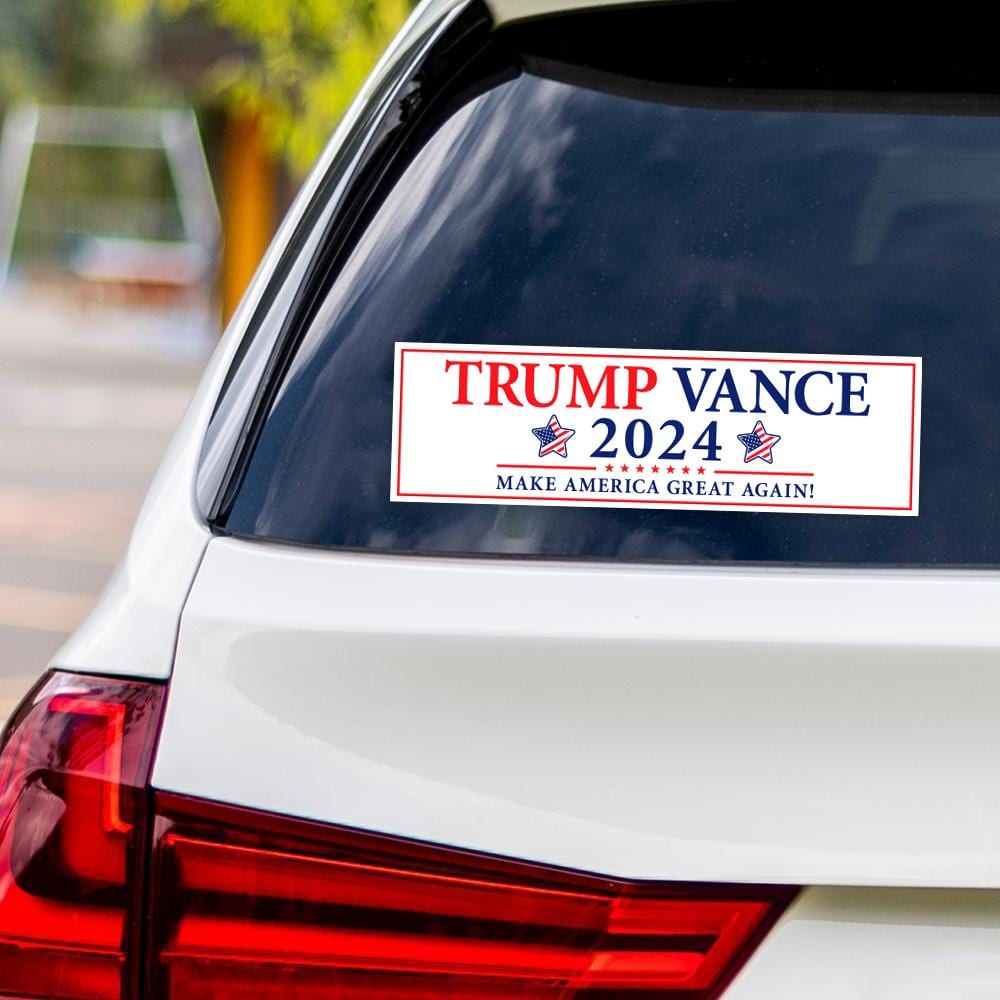 Trump Vance 2024 Sticker Vinyl Decal, Trump 2024 Vinyl Sticker, 2024 Election, Take America Back, Trump Campaign Bumper Sticker, 10" x 3"