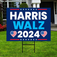 Harris Walz 2024 Yard Sign - Coroplast Kamal Harris For President 2024 Lawn Sign, 2024 President Election Harris Signs with Metal H-Stake