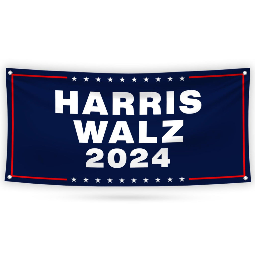 Harris Walz 2024 Banner Sign, 13 Oz Kamala Harris For President 2024, 2024 President Election Harris Vinyl Banner with Metal Grommets