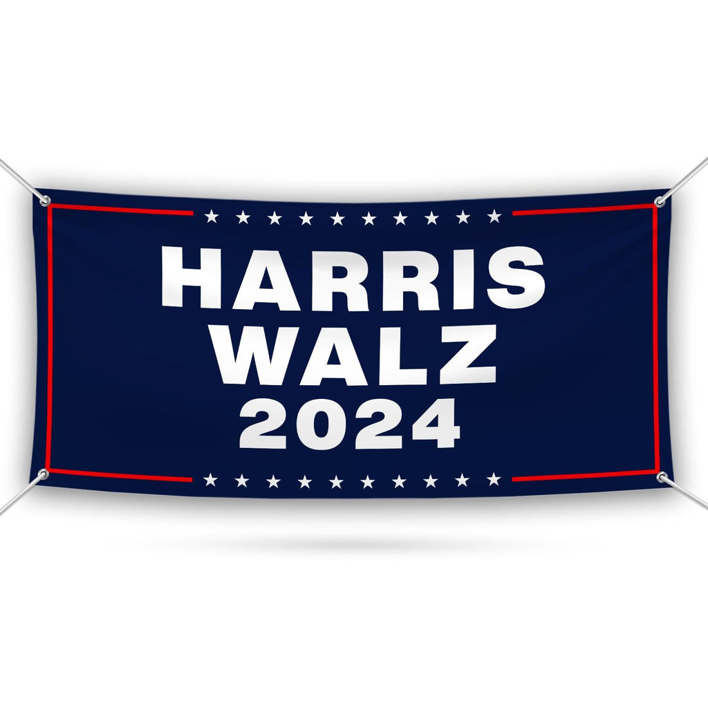 Harris Walz 2024 Banner Sign, 13 Oz Kamala Harris For President 2024, 2024 President Election Harris Vinyl Banner with Metal Grommets