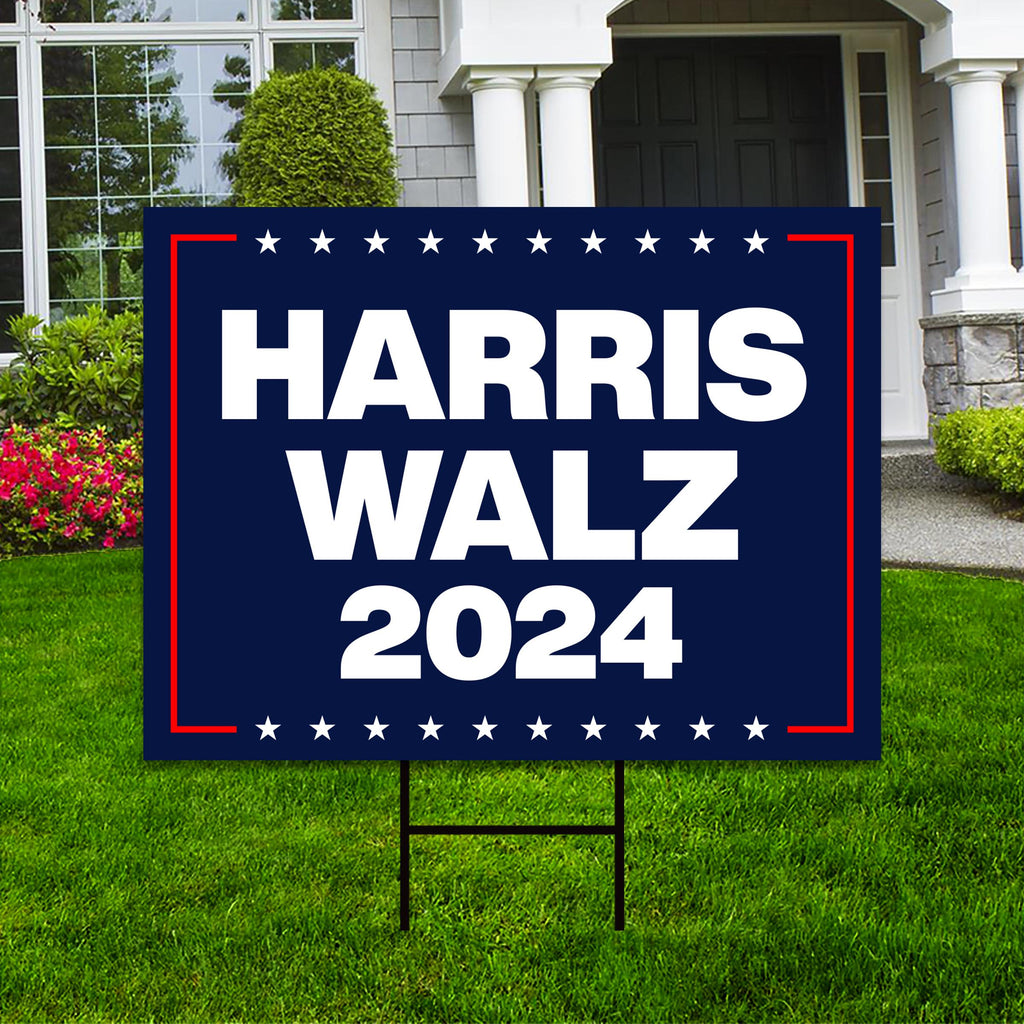 Harris Walz 2024 Yard Sign - Coroplast Kamal Harris For President 2024 Lawn Sign, 2024 President Election Harris Signs with Metal H-Stake