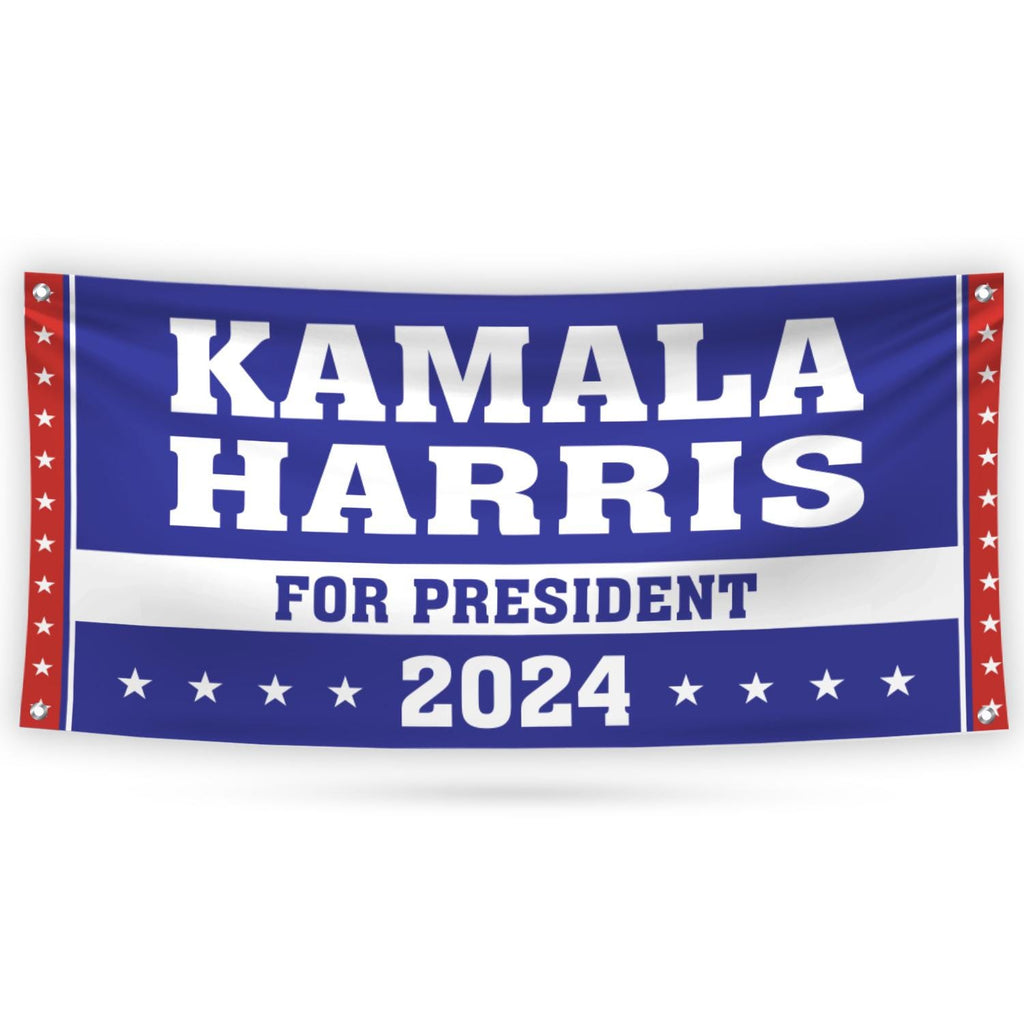 Kamala Harris 2024 Banner Sign, 13 Oz Kamala Harris For President 2024, 2024 President Election Harris Vinyl Banner with Metal Grommets