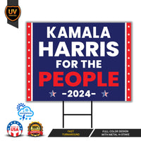 Kamala Harris 2024 Yard Sign - Coroplast Kamala Harris For President 2024 Lawn Sign, 2024 President Election Harris Signs with Metal H-Stake