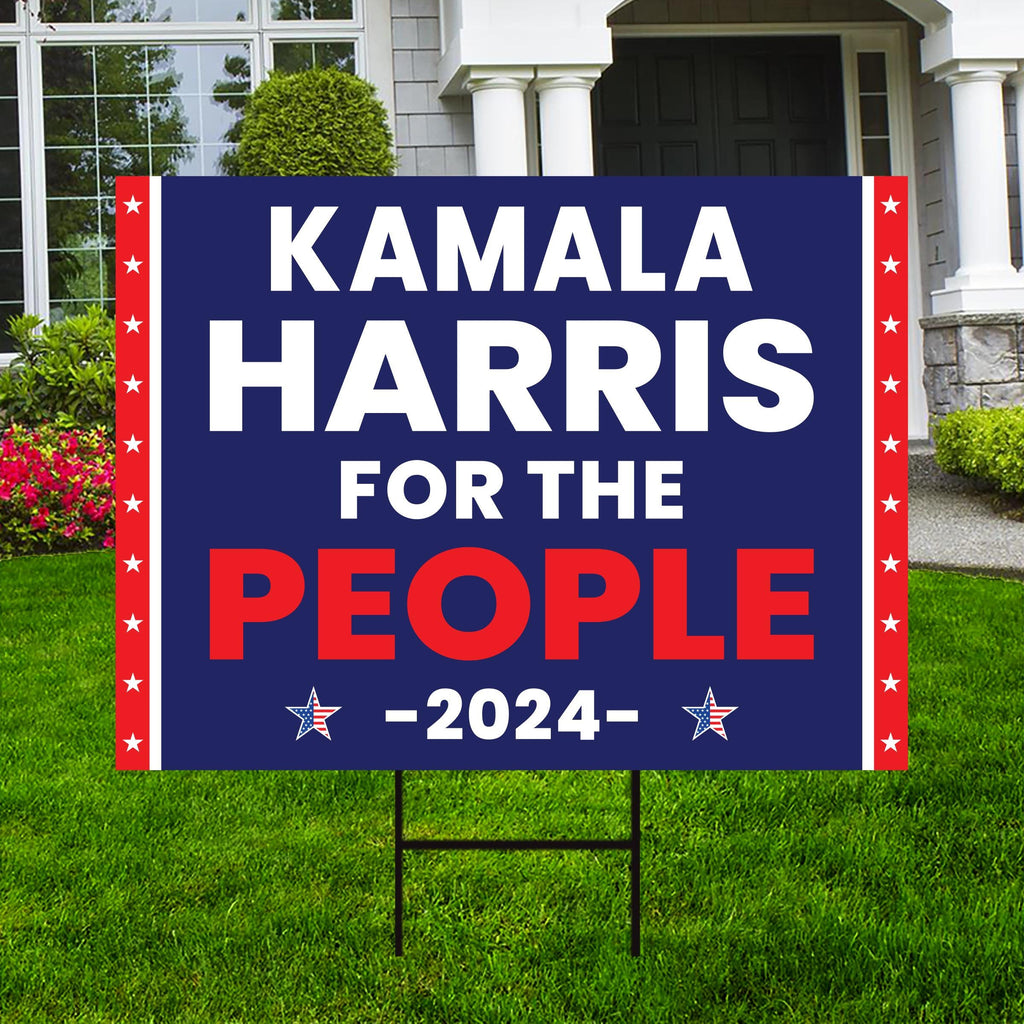 Kamala Harris 2024 Yard Sign - Coroplast Kamala Harris For President 2024 Lawn Sign, 2024 President Election Harris Signs with Metal H-Stake