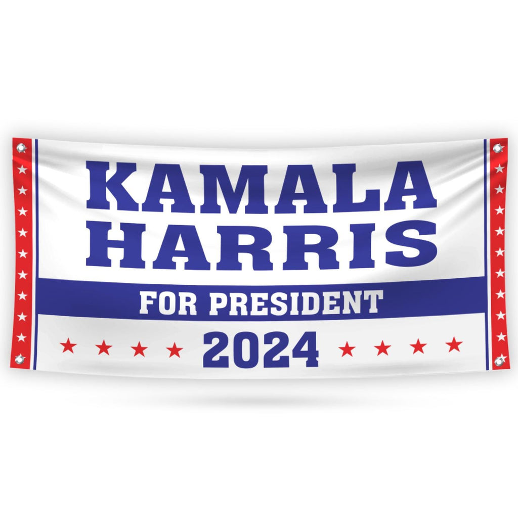 Kamala Harris 2024 Banner Sign, 13 Oz Kamala Harris For President 2024, 2024 President Election Harris Vinyl Banner with Metal Grommets