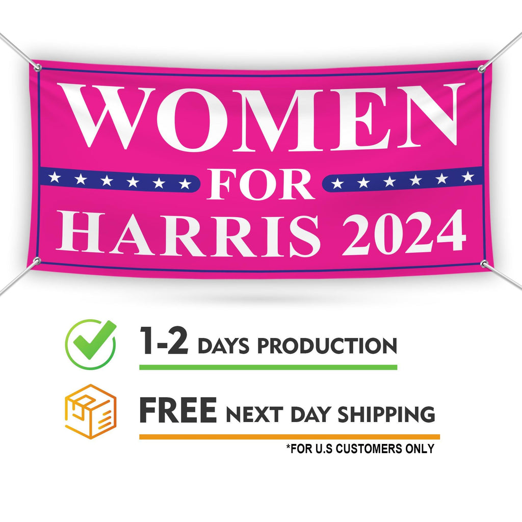 Kamala Harris 2024 Banner Sign, 13 Oz Harris For President 2024, Election 2024, Women for Harris 2024 Vinyl Banner with Metal Grommets