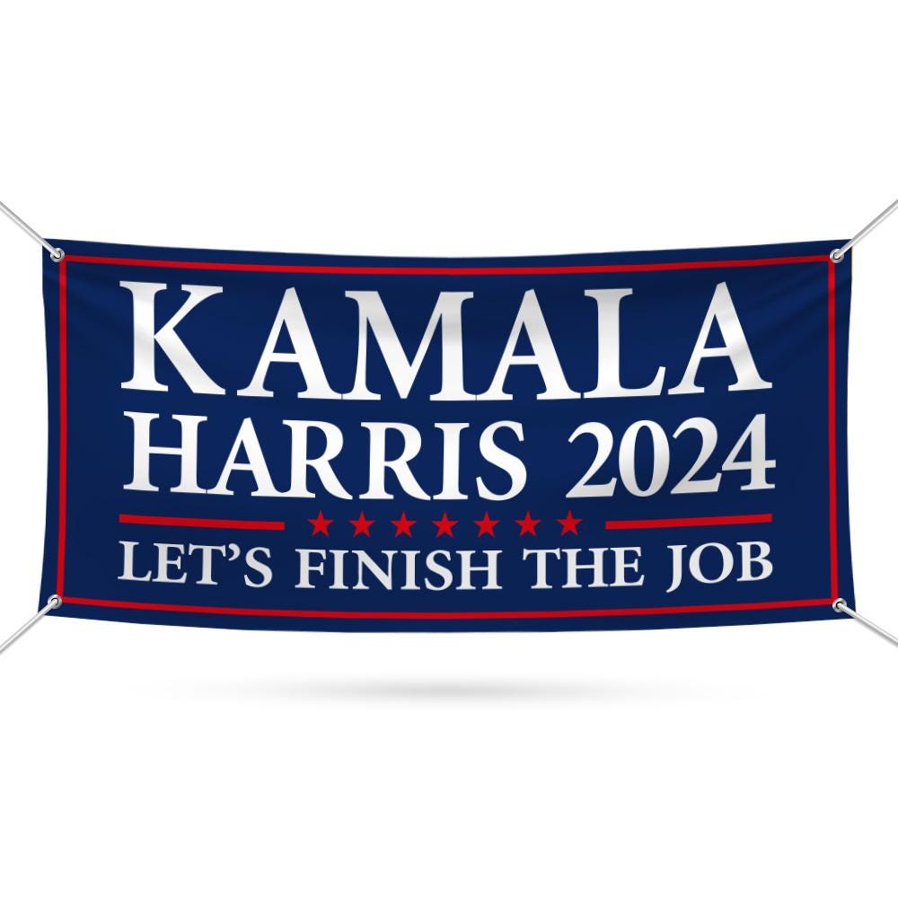 Kamala Harris 2024 Banner Sign, 13 Oz Kamala Harris For President 2024, 2024 President Election Harris Vinyl Banner with Metal Grommets