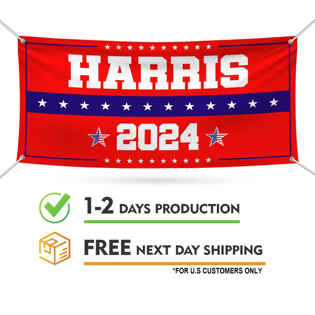 Kamala Harris 2024 Banner Sign, 13 Oz Kamala Harris For President 2024, President Election 2024, Harris Vinyl Banner with Metal Grommets