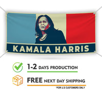 Kamala Harris 2024 Banner Sign, 13 Oz Kamala Harris For President 2024, President Election 2024, Harris Vinyl Banner with Metal Grommets